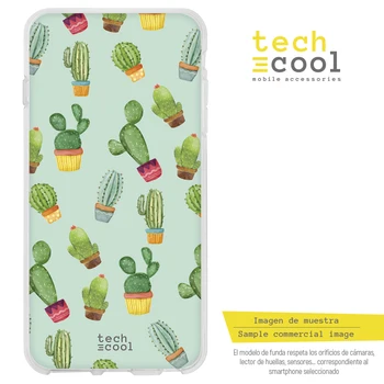 

FunnyTech®Silicone Case for Xiaomi Redmi Note 6/Note 6 Pro L Cactus patterns green background