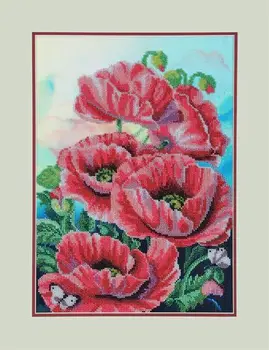 

Бн-3104 set for embroidery with beads hobby & pro 'Pink maki', 27*39 cm