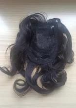 Halo Lady-Clip de belleza para mujer, cabello humano con explosión de flequillo, pieza central, pelo lacio brasileño no Remy para la pérdida de cabello