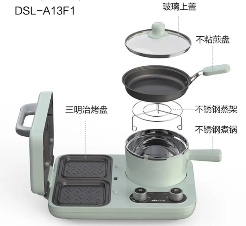 Bear home Toaster Breakfast Maker Toaster Sandwich Maker Electric Baking Pan household Electric Hot Pot Steamer Pancake