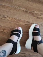 TUINANLE-Sandalias de gladiador con plataforma para Mujer, zapatos de verano a la moda, gruesas, para playa, de tela vaquera, cómodas, 2021