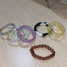 Anillo de resina Vintage para mujer, joyas de resina de cuentas de cristal coloridas de Corea para mujer, regalos de joyería para fiesta, anillos de dedo 2020