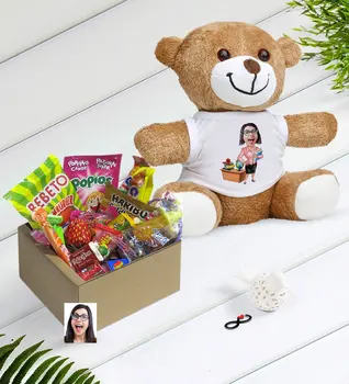 

Personalized Women 'S Teacher Caricature Of Nostalgic Lezzetler Plush Teddy Bear Gift Seti-5