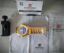 NAVIFORCE-reloj de pulsera militar para hombre de acero, cronógrafo de acero, cronógrafo para hombre, resistente al agua, pantalla dual