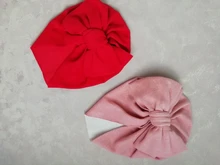 Gorro de algodón para bebé recién nacido, gorro para bebé recién nacido, Top con lazo, accesorios de fotografía recién nacido, turbante