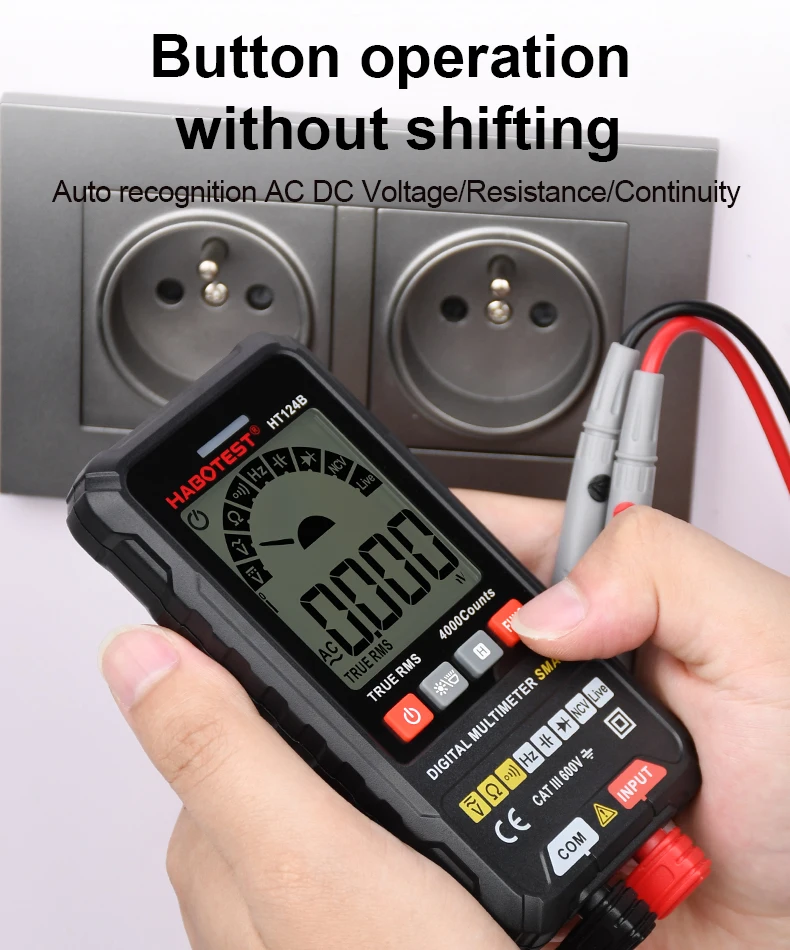 Digital Multimeter Professional Smart Multimeter AC DC Voltage Current TRMS Capacitance HZ REL OHM MultiTester DMM Meter personalised tape measure