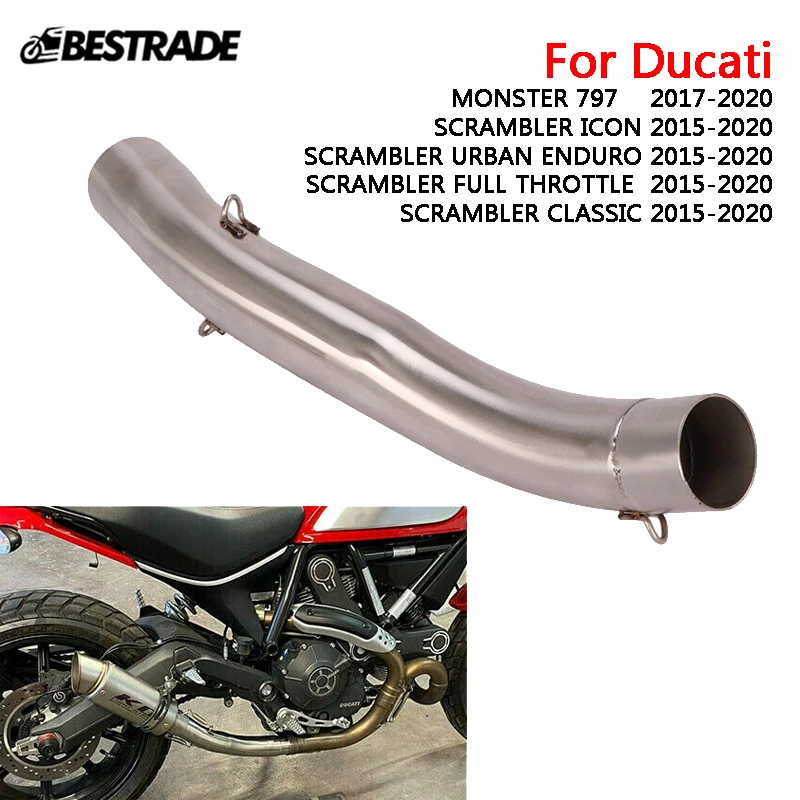 

Соединительная труба средней длины выхлопной трубы для мотоцикла Ducati Scrambler 800 821, нержавеющая сталь, 51 мм, глушители