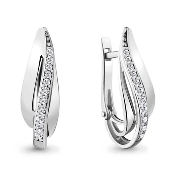 

Aquamarine earrings with cubic zirconia, 925 sterling silver