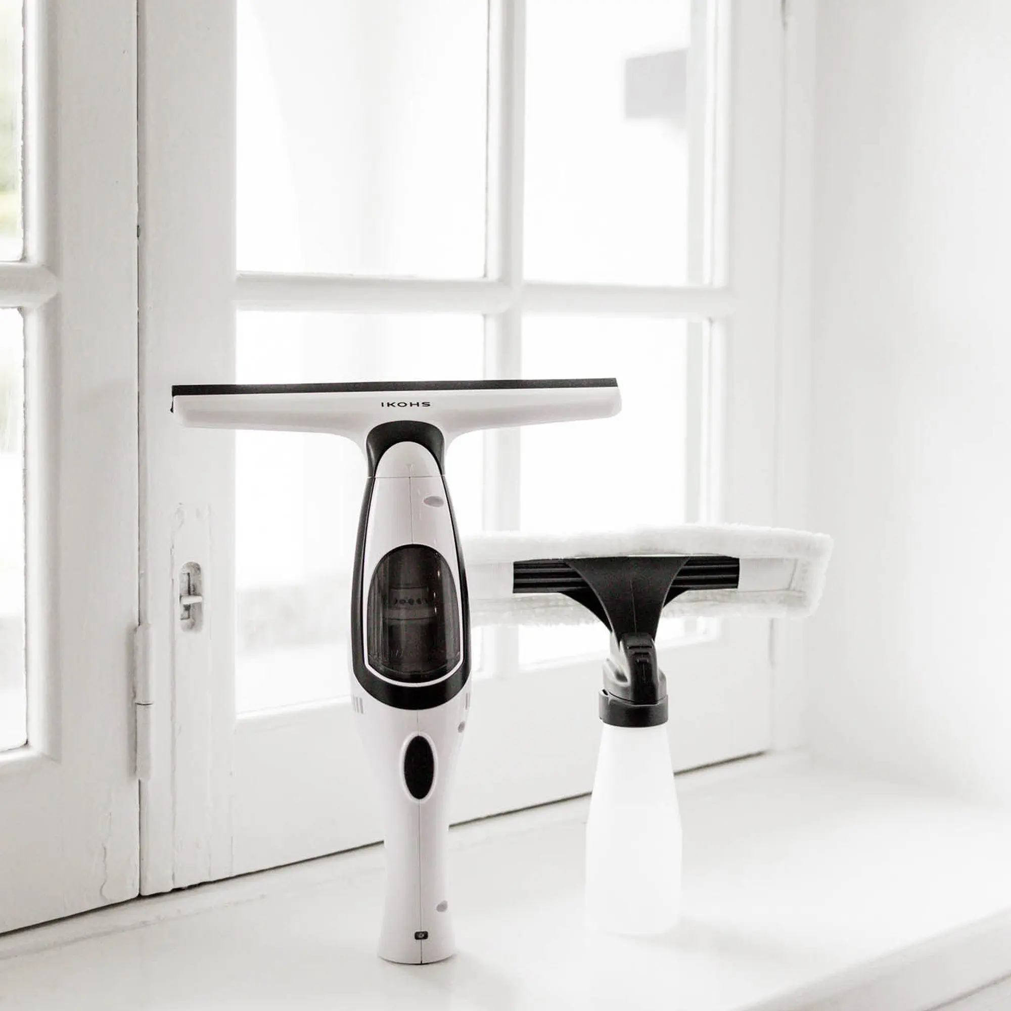 Skup IKOHS WIPE XT okno elektryczne Cleaner szklane lustra płytki z gumowymi wargami urządzenia do oczyszczania z możliwością przedłużenia do 65cm łatwy w użyciu