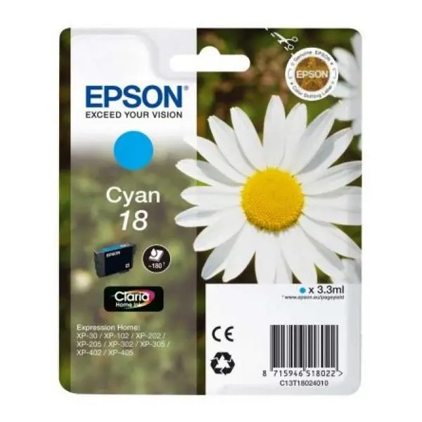 Чернильный картридж Epson C13T18024010 голубой