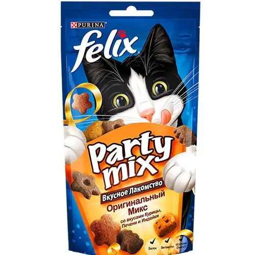 Лакомство для кошек FELIX Party mix Микс 60г