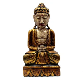 

Souvenir from wood sculpture Buddha in meditation 50 cm soir painting