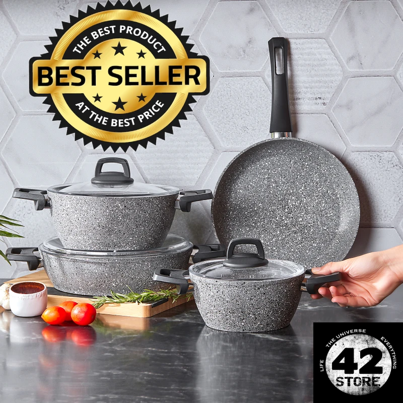 

Karaca Cookware Set Biogranit Gris 7 Pcs High Quality