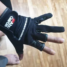 ABU Garcia-guantes de pesca de cuero de alta calidad, cómodos, antideslizantes, para pesca al aire libre, 1 par