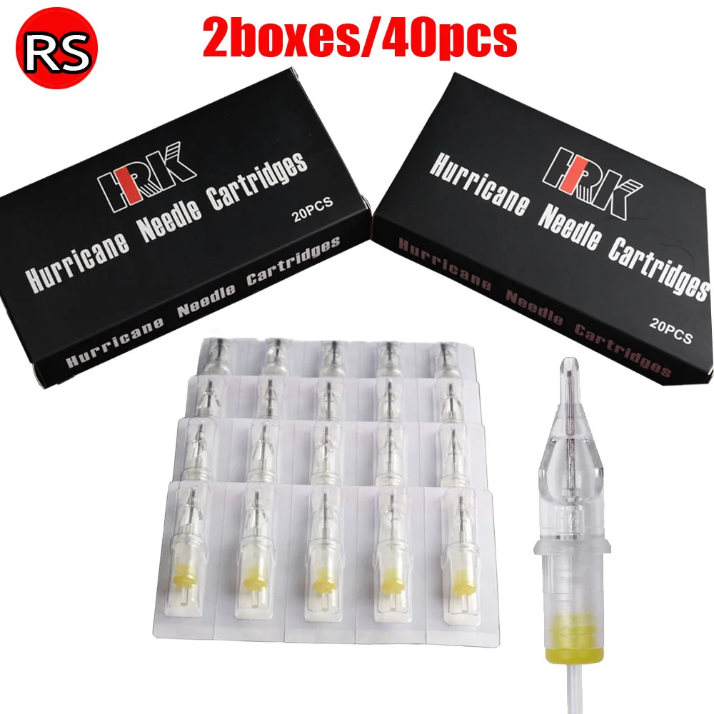

#12RS 0.35mm HRK Cartridge Needles 40PCS Disposable Needles For Tattoo Body Art Round Shader