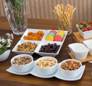 

Porcelain Cookie Breakfast 3 Serving Platter Dowry Tableware Decor 4 Pieces