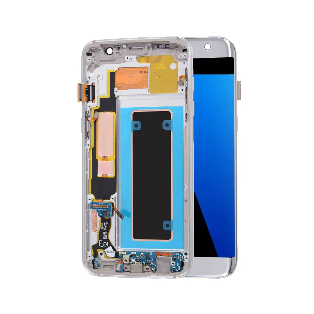 Ori SUPER AMOLED для samsung Galaxy S7 Edge G935F A V oled-дисплей ЖК-сенсорный экран с заменой рамки Переднее стекло Ремонт - Цвет: Silver G935A V