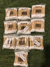 100 unids/bolsa de doble cabeza desechable de algodón de maquillaje hisopo de algodón suave brotes médicos palos de madera nariz y orejas Herramientas de limpieza Cotonete