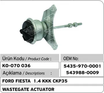 

Citroen - Peugeot - Ford 1,4 KP35 привод разгрузочного клапана турбонаддува 5435-970-0001