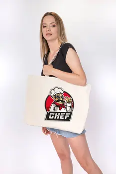 

Angemiel Bag Large Cute Chef Açşı Shopping Beach Tote Bag