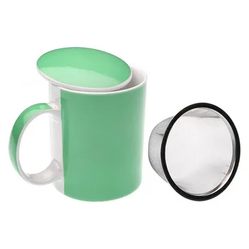 

Cup with Tea Filter Porcelain White/Green