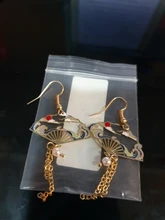 Metal Jewelry Asymmetric Cloud-Hanging Folding Chinese-Style Earrings For Women Hollow