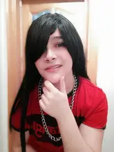 QQXCAIW largo recto del Partido de Cosplay negro 40 100 Cm pelucas de pelo sintético