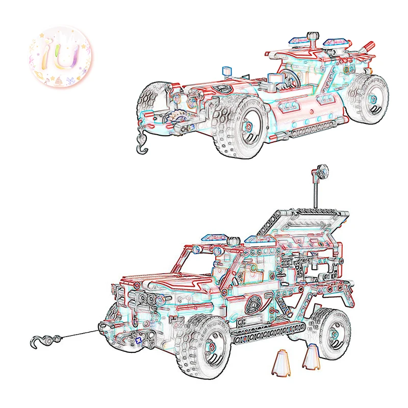 

BELA 10824 Technic Series 2 in 1 First Responder Racing Car Building Blocks Compatible 42075 Birthday Gifts Toys For Children