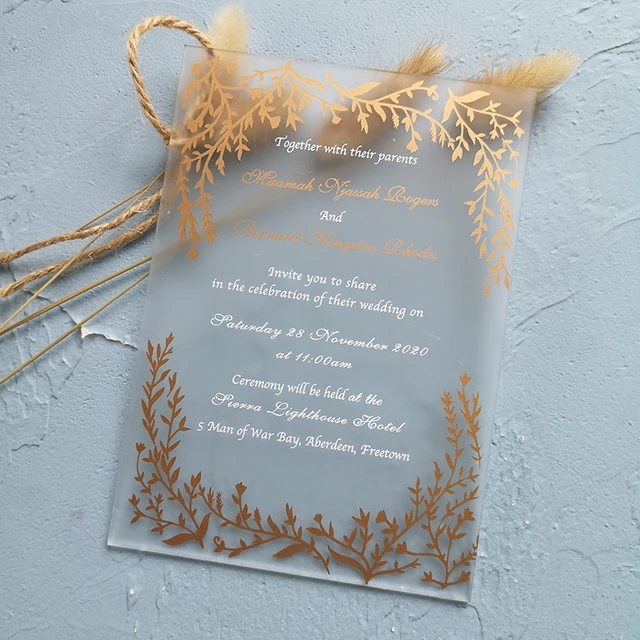 Custom Printed Acrylic Wedding Invitation Card
