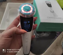 Masajeador Facial EMS con luz LED, terapia de vibración Sónica, eliminación de arrugas, estiramiento de la piel, tratamiento frío caliente, dispositivo de belleza para el cuidado de la piel