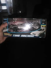 Welly-modelo de coche de aleación fundido a presión DMC-12 delorean, coche de juguete de Metal para chico juguete para regalo, Colección, 1:24