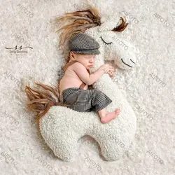 Horse Posing Unicorn Pillow Stuff Newborn Photography Props Baby Room Decoration Baby Photo Props Soft Posing Toy Bebe Potoshoot