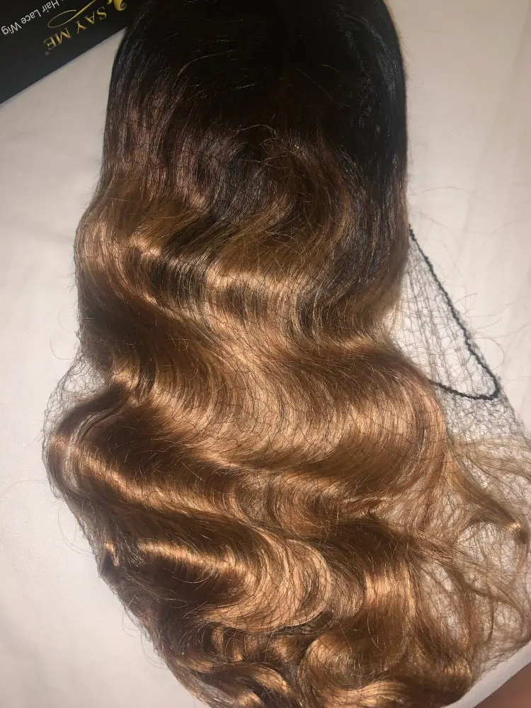 4x4 Ombre Brazilian Body Wave Closure Wig 150% Density photo review