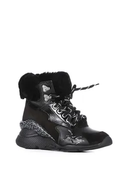 

İLVİ Storm Women's Boot Black Suede - Black Leather - Black Patent Leather