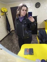 Jacket Women Basic-Coat Moto Aelegantmis Faux-Leather Plus-Size Winter Outerwear Autumn