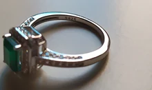 Realytrust-anillo de compromiso de Plata de Ley 925 con diamantes de Esmeralda, joyería de compromiso, para mujeres