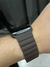 Correa de cuero para Apple Watch, banda magnética de 44mm, 40mm, 38mm y 42mm para reloj inteligente iWatch series 3, 4, 5, se, 6