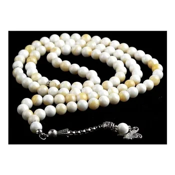 

IDEAL Shell Stone 8 Mm Sphere Cut 99 Pieces Natural Stone Rosary