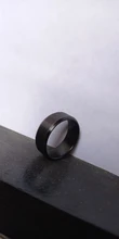 Anillo de acero inoxidable negro para hombre y mujer, joyería con abalorio, 2017