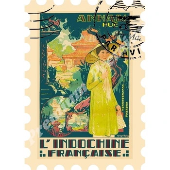 

Vietnam souvenir magnet vintage tourist poster
