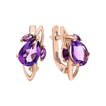 

Gold earrings with amazonite sunlight sample 585