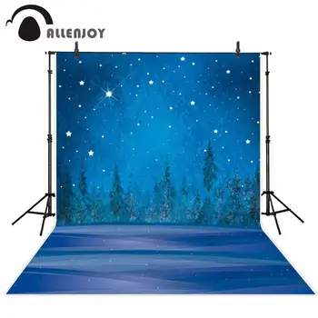 

Allenjoy christmas photo background new year Winter starry night pine forest decoration photophone photobooth photozone backdrop