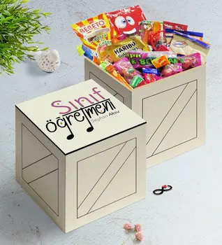 

Personalized Class Teacher In Wooden Box Nostalgic Lezzetler Gift Seti-16