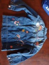 Girls Denim Clothing Coats Spring Embroidery Kids Jackets Bear Children Cartoon Leader