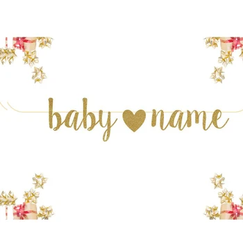 

Baby Name Glitter Banner Baby Shower Banner Gold Baby Shower Decor Personalized Modern Baby Shower Pregnancy Banner