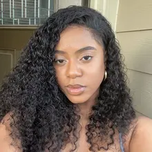 Cynosure-pelucas de cabello humano con encaje frontal para mujeres negras, Remy, rizado, brasileño, prearrancado, cierre de encaje, 13x4/13x6