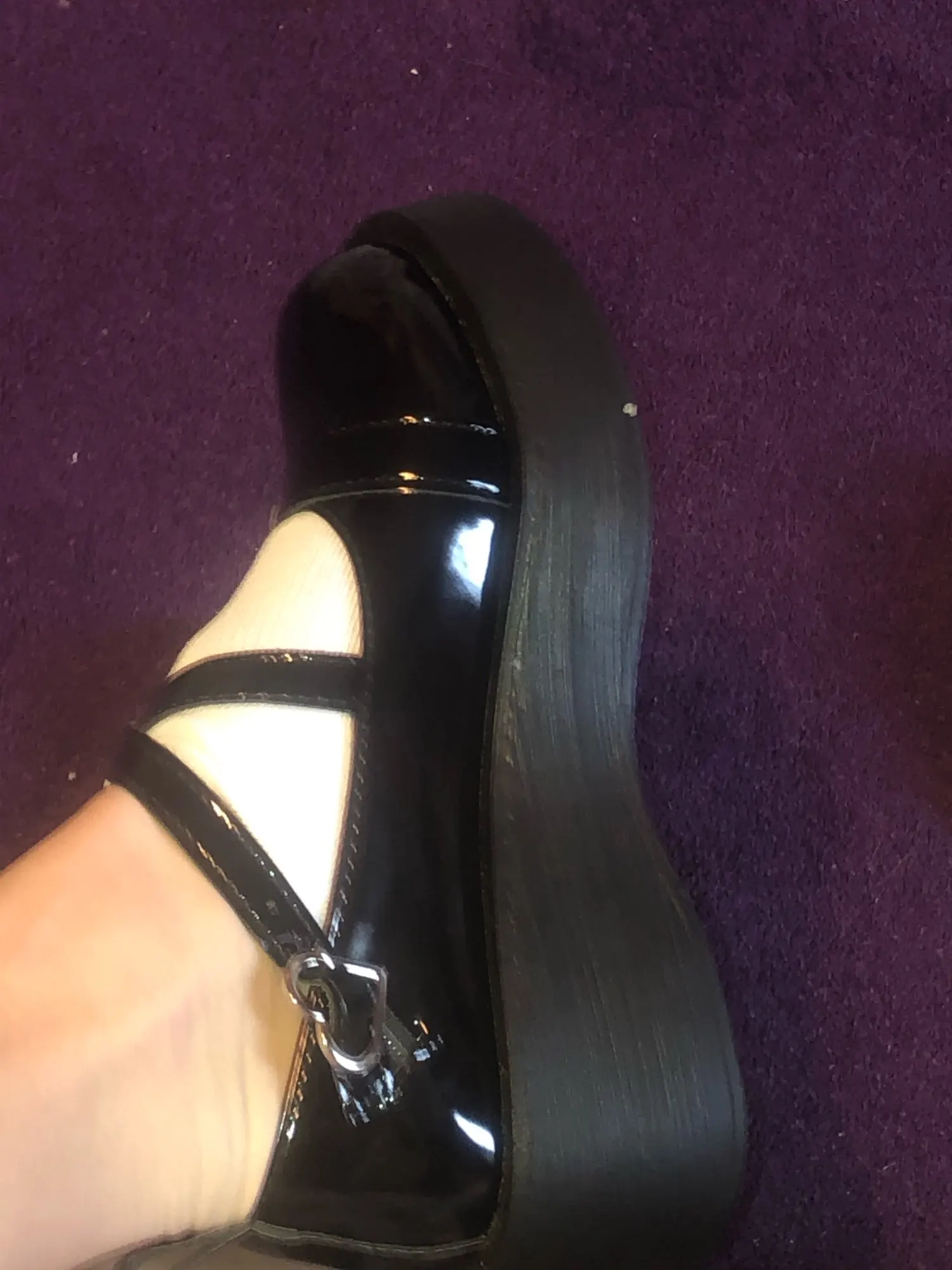 Lolita shoes with platform round head and heart buckles photo review