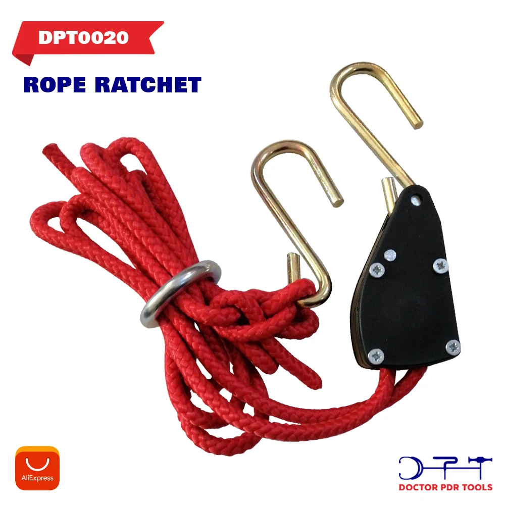 Pdr Rope Ratchet 1Pair of 1/4 Inches Red Grow Tent Lighting Hanger  Adjustable Hangers Hanging Tools Max 150lbs/68kg Per Pair