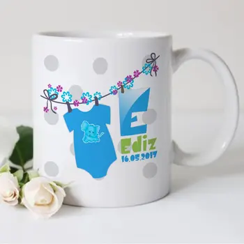

Personalized Custom is Dated Male Baby & Kids White Mug Cup-2