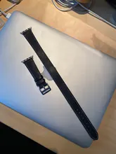 Correa de doble recorrido para Apple watch, correa de reloj de cuero genuino de 44mm/40mm 42mm/38mm, serie iWatch 5 4 3 se 6